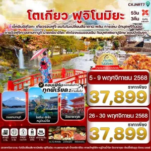 ทัวร์ญี่ปุ่น โตเกียว ใบไม้เปลี่ยนสี [NOV] 5วัน 3คืน บิน XJ