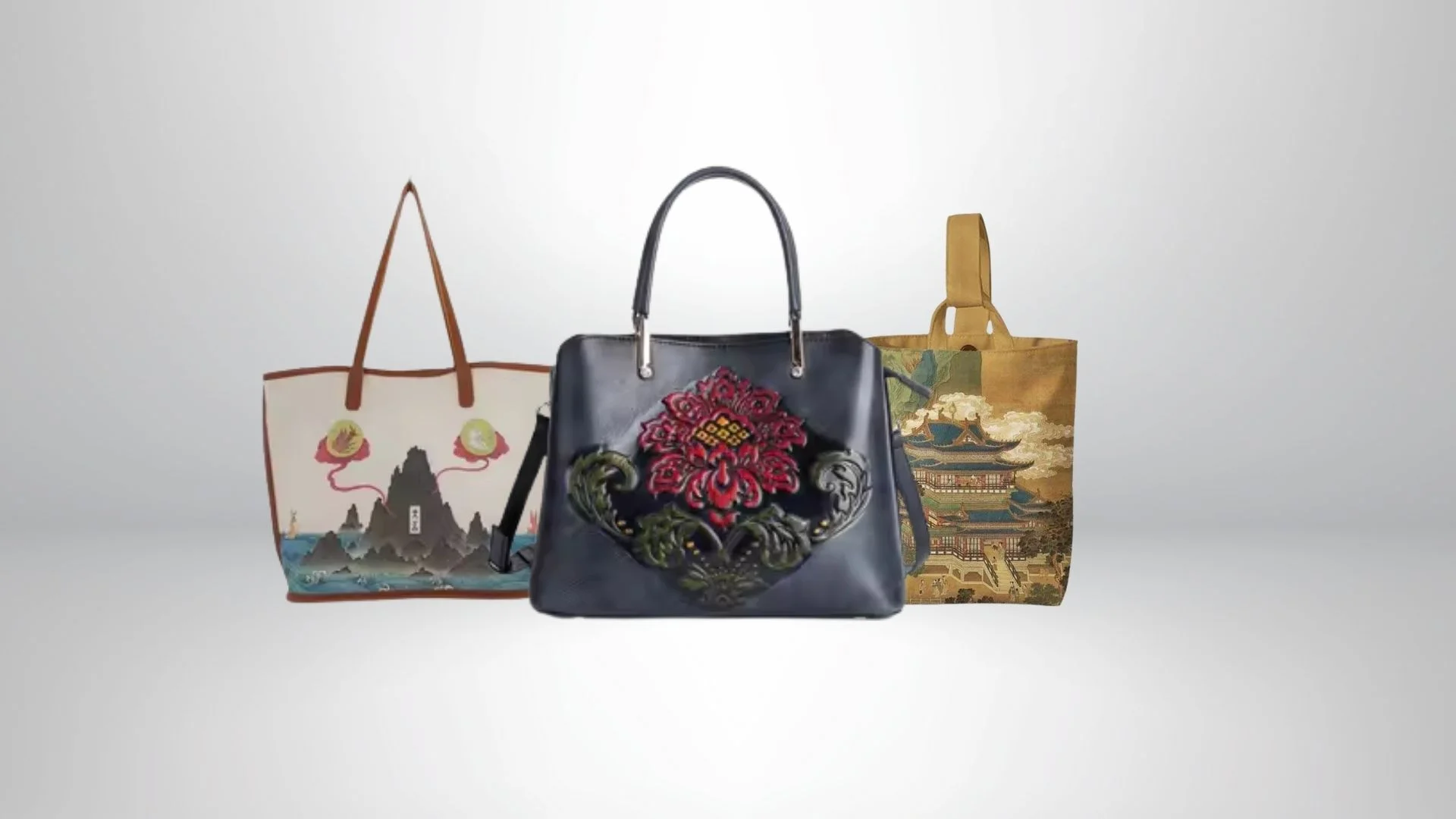 กระเป๋าผ้าลายจีนโมเดิร์น (Modern Chinese Tote Bag)