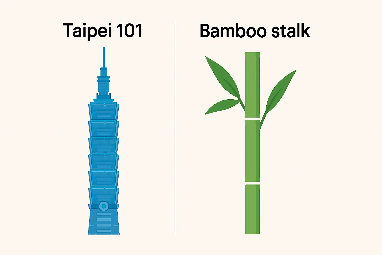 Taipei 101 ได้รับแรงบันดาลใจจากลำต้นไผ่